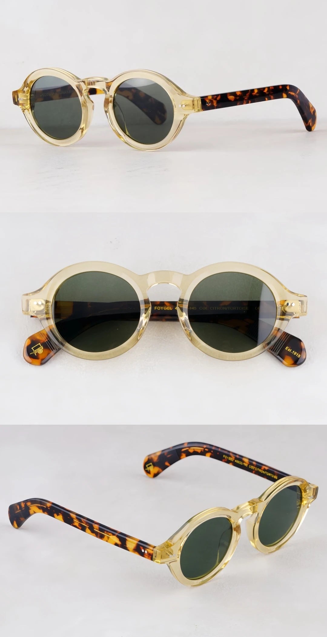 Mascot 1918 Solid thick  Round Style sunglasses