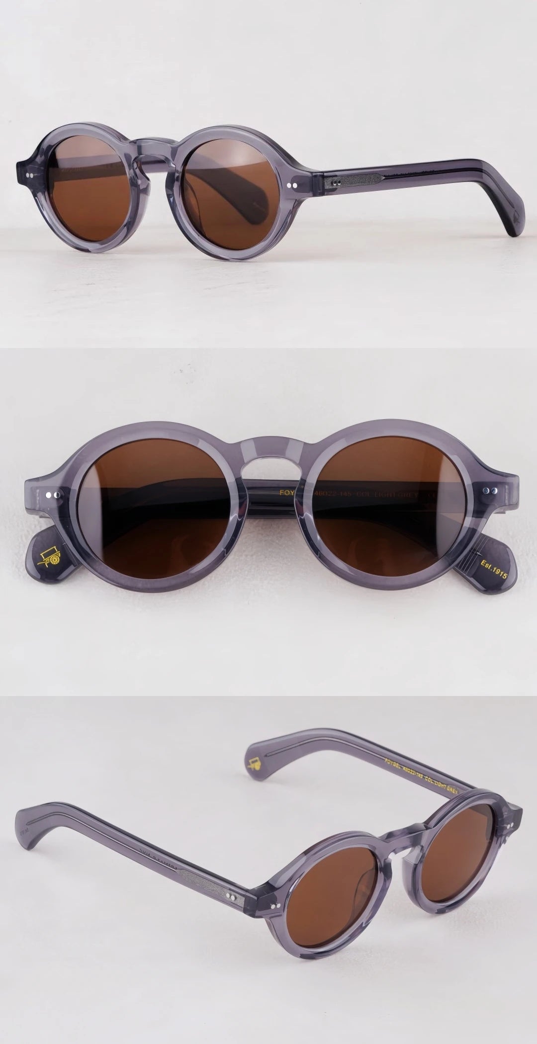 Mascot 1918 Solid thick  Round Style sunglasses