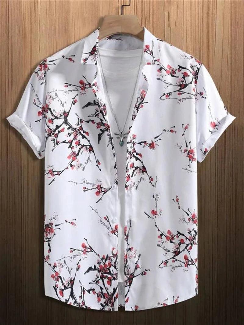 Hawaiian top men's clothing street party men's shirt breathable - ARI