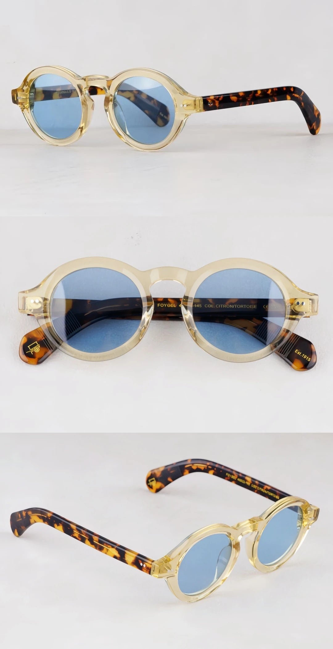 Mascot 1918 Solid thick  Round Style sunglasses