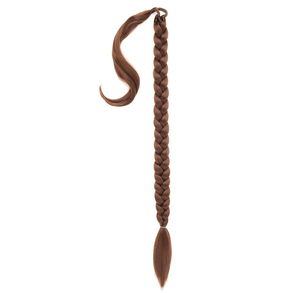 Long Braided Ponytail Extension with Elastic Tie Long Straight - ARI