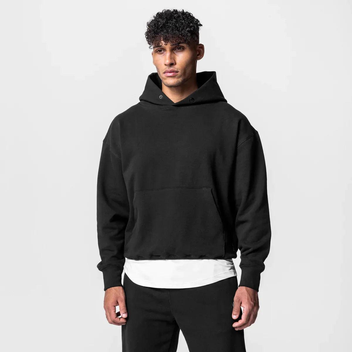 heavyweight cotton hoodie loose fitting amazing street style - ARI