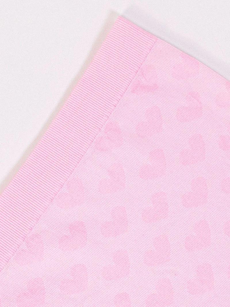 ARI brand panties love heart pink high-waisted breathable knitting underwear for women - ARI