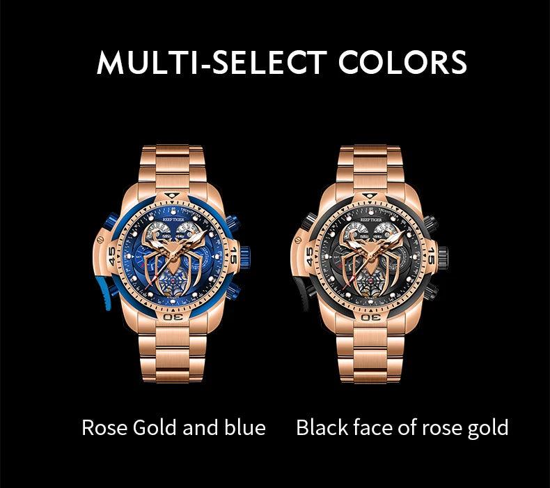 REEF TIGER design sport automatic watch spider dial - ARI