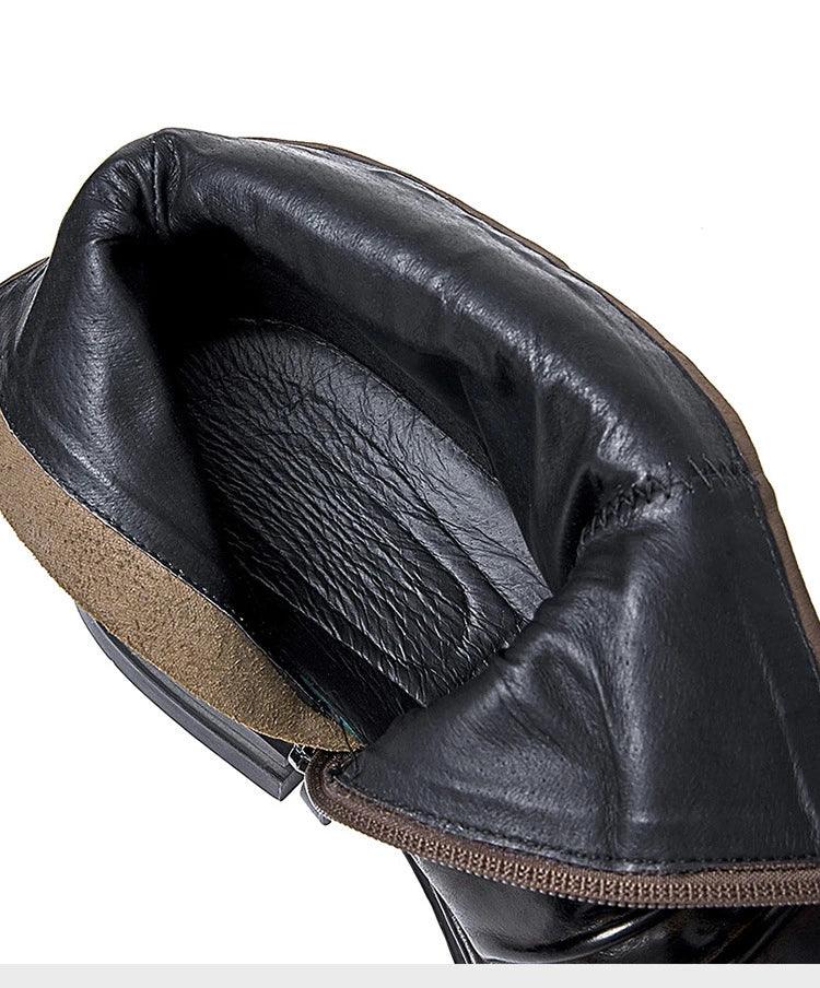 Mens British Style Boots Luxury Genuine Leather Designer Fashion classic Handmade - ARI