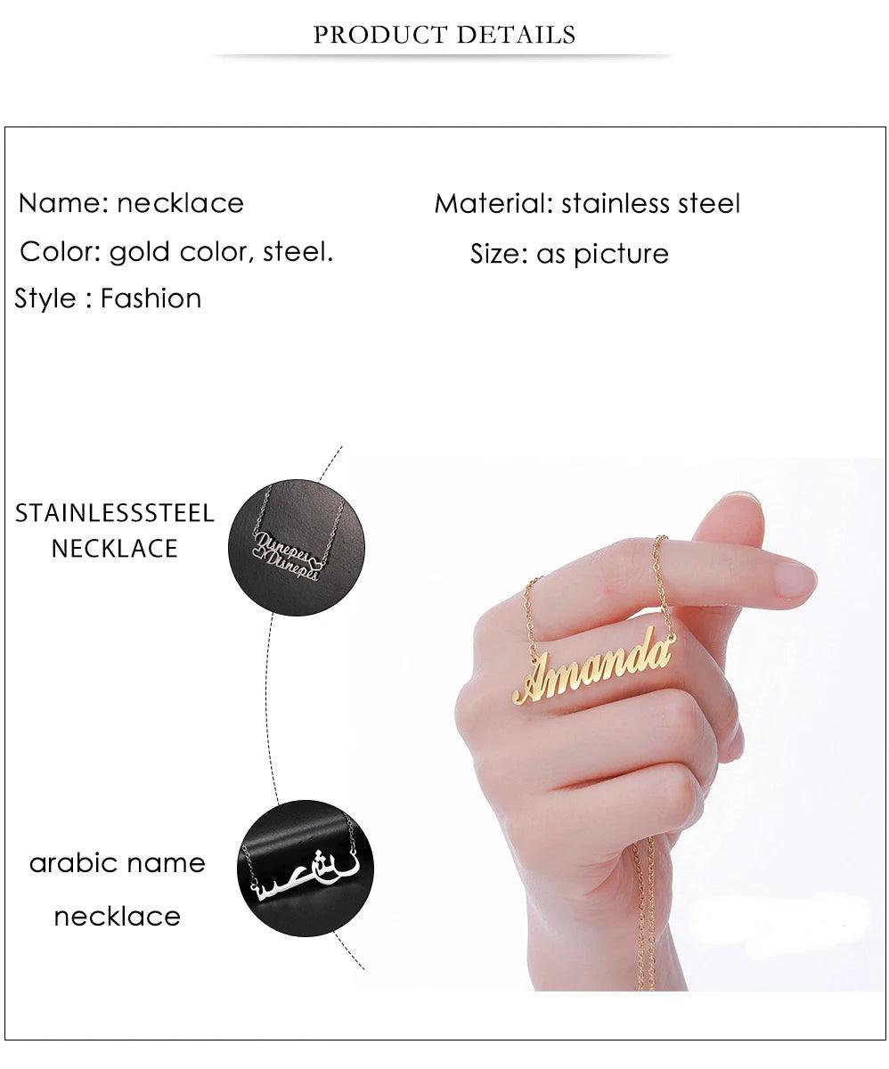 your name on Necklace Stainless Steel Jewelry - ARI