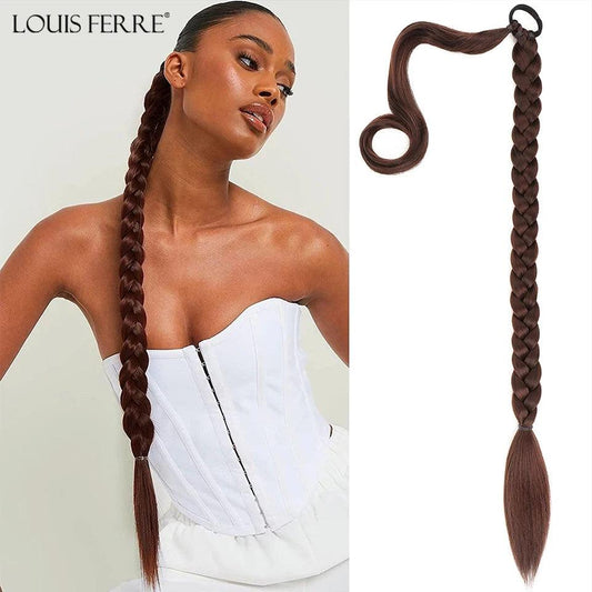 long hair ponytail with elastic tie straight - ARI