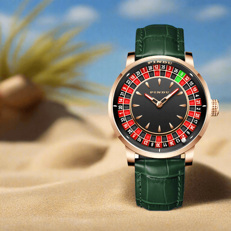 PINDU Design NH35A Movement Watch Rotating Dial Las Vegas Automatic Watch Men Diamond - ARI