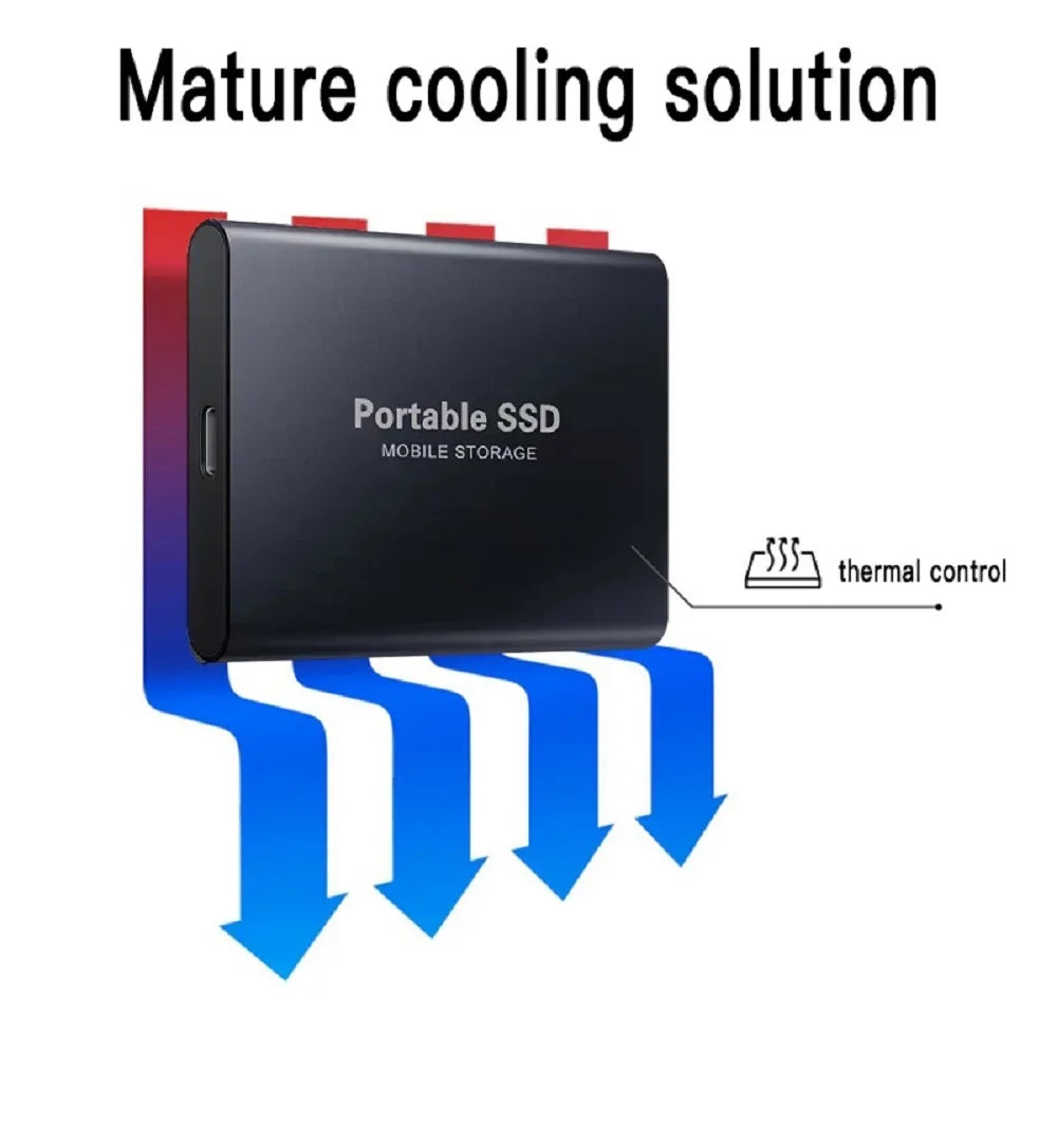 Portable external ssd  usb type-c hard drive for mobile & laptop