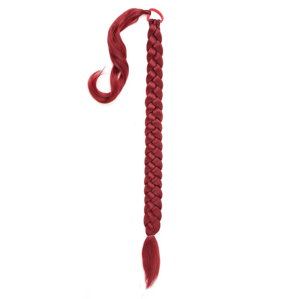 Long Braided Ponytail Extension with Elastic Tie Long Straight - ARI