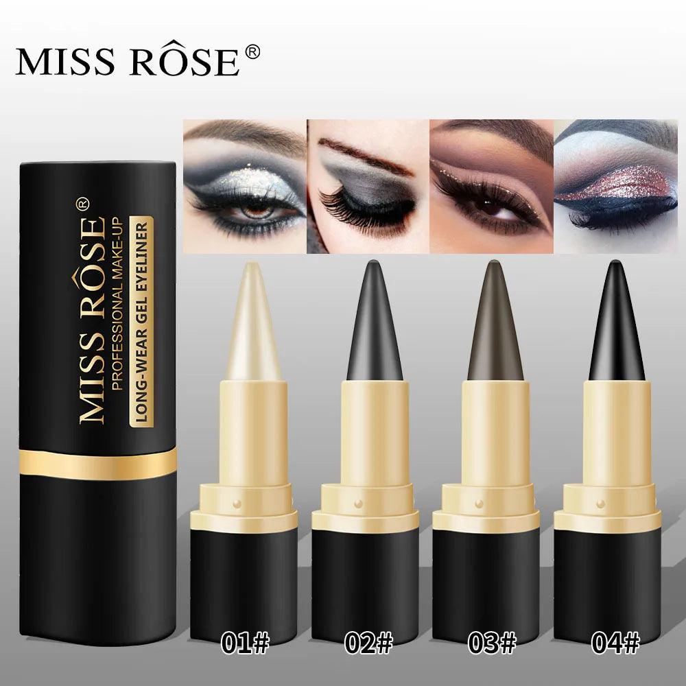 Miss Rose black Kajal long-lasting waterproof gel eye shadow eyeliner pencil - ARI