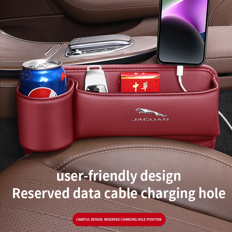Leather car seat gap multifunction storage box cup holder