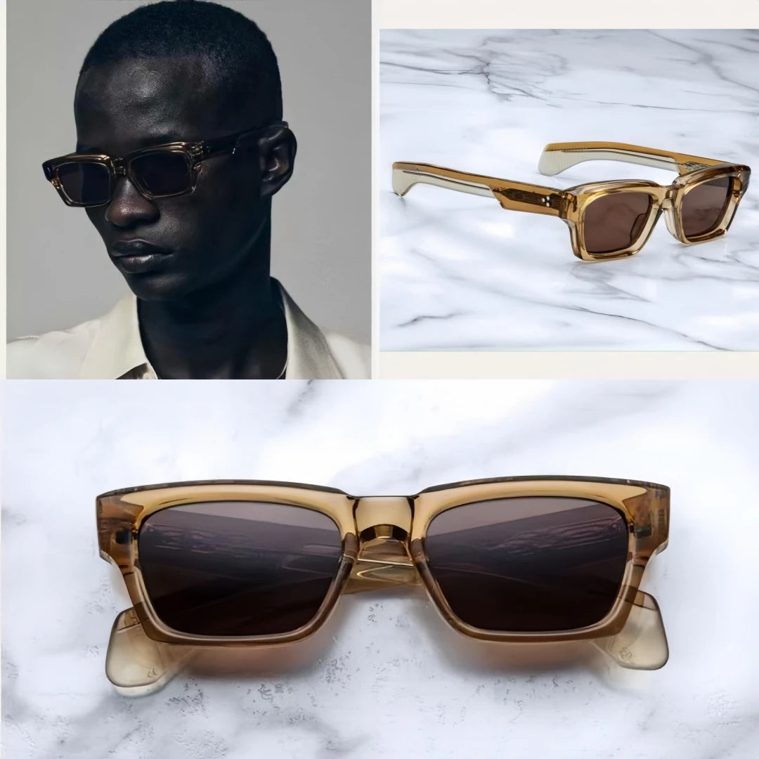 JMM ASHCROFT thick acetate square style sunglasses