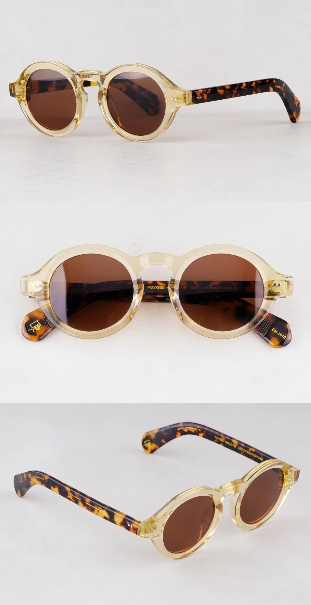 Mascot 1918 Solid thick  Round Style sunglasses
