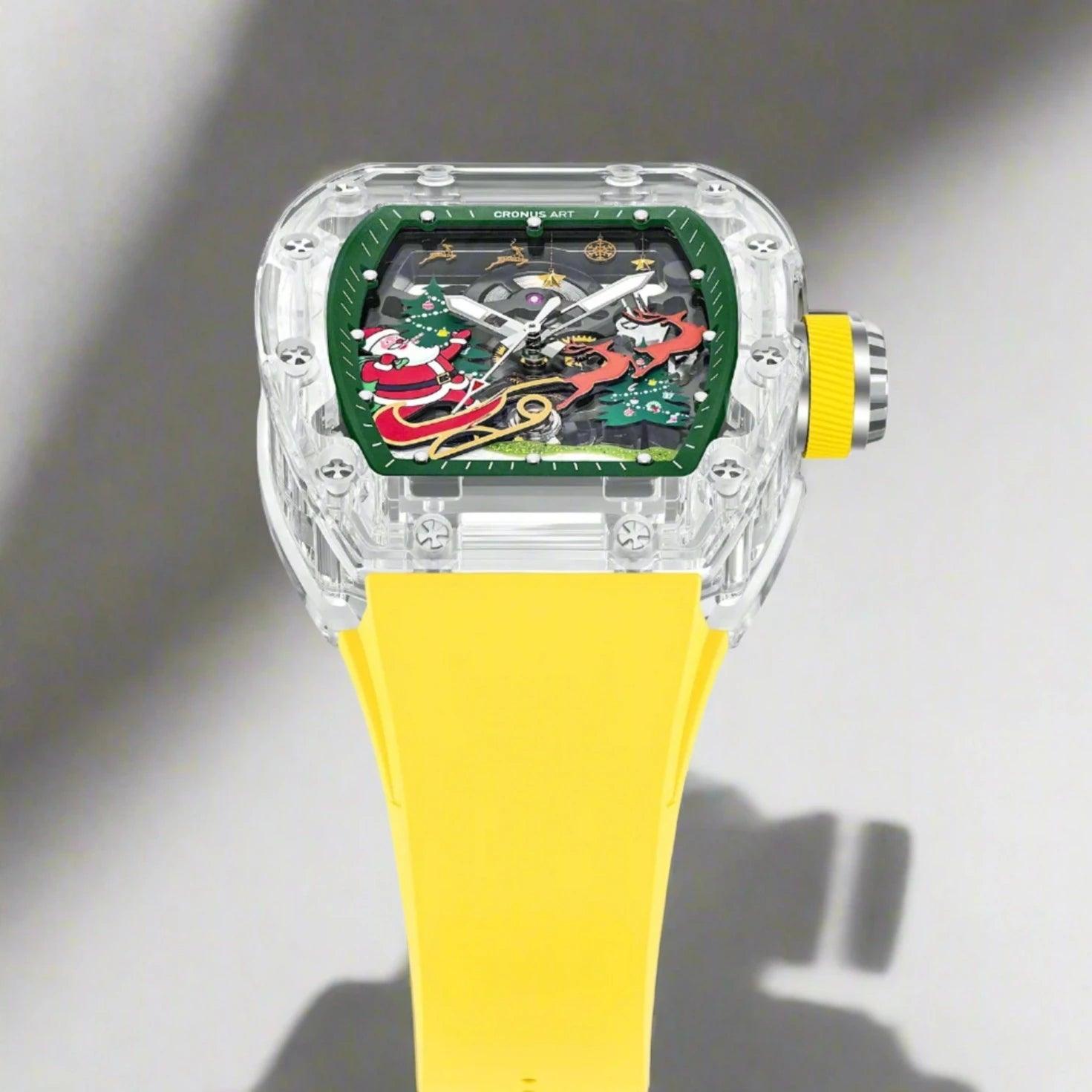 Greek mythology Cronus piece of watch in Cronus Art fluoro rubber strap skeleton christmas dial - ARI