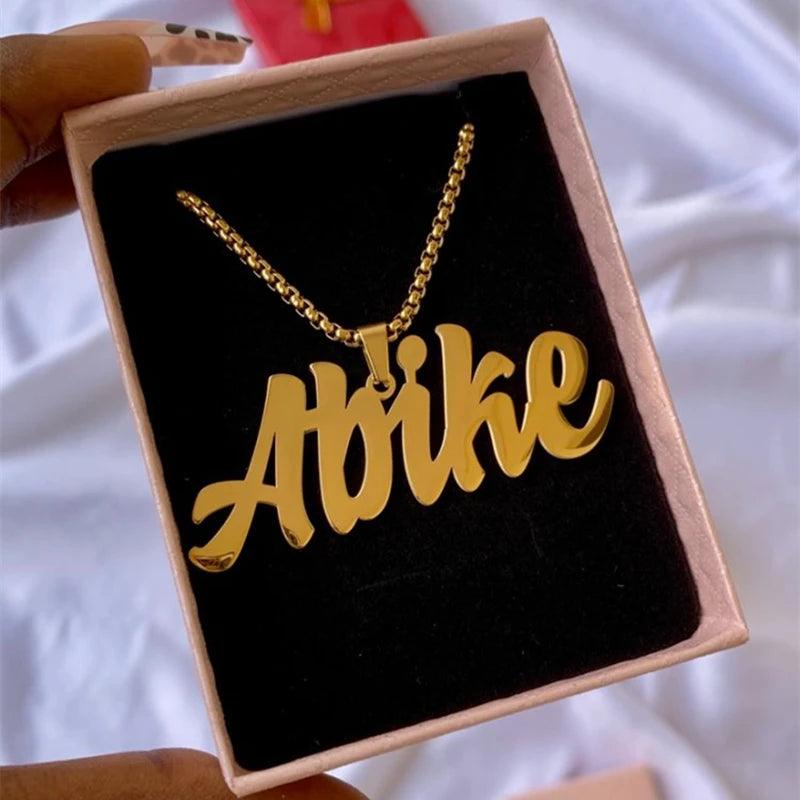 thick bead chain custom name necklace personalized for women men party gifts - ARI