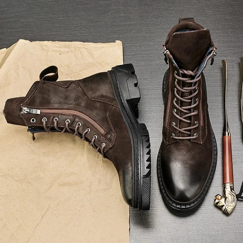 Italian boots made from luxury genuine leather. Designer fashion, handmade. - ARI
