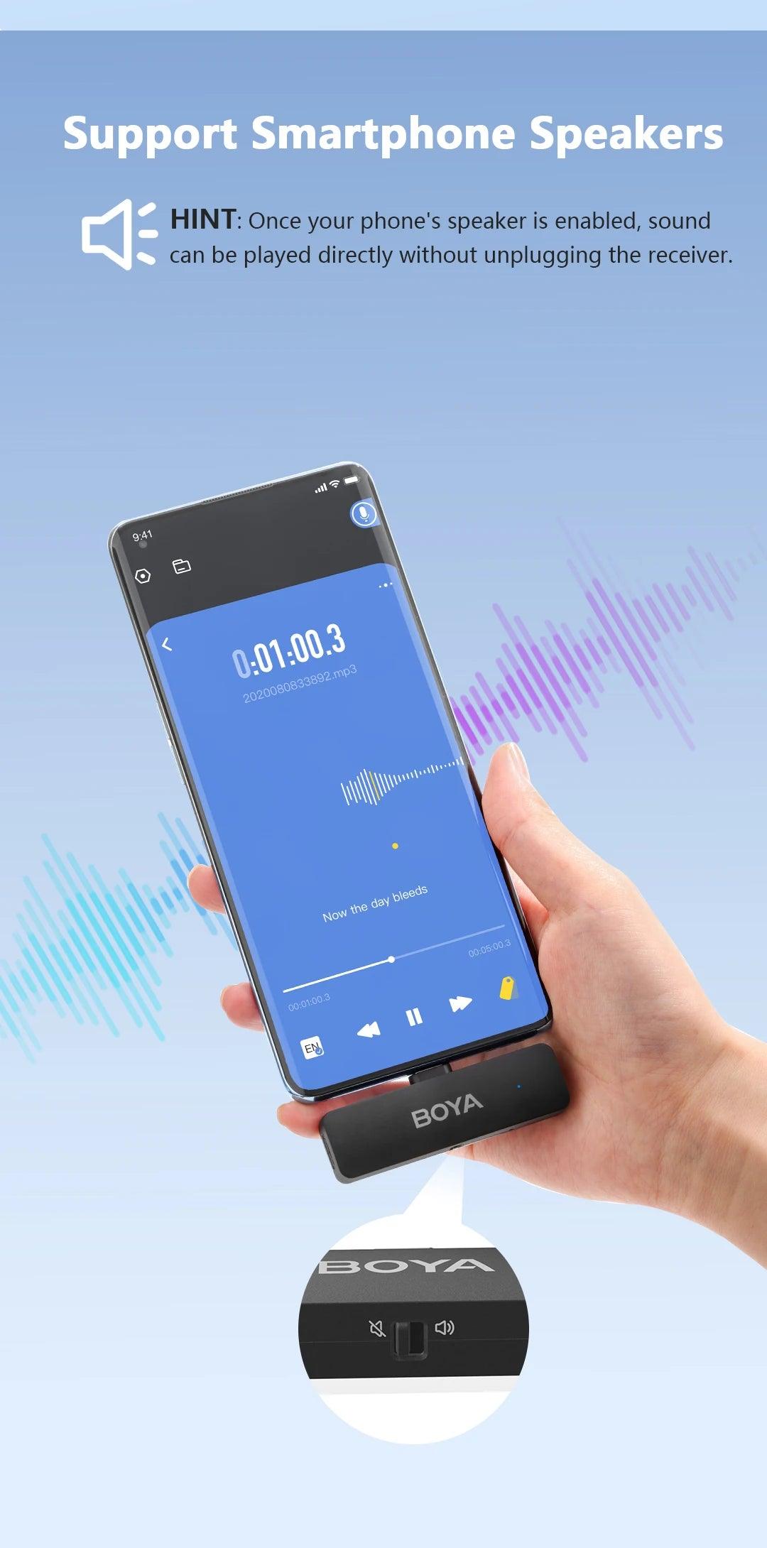 BOYA-V4U wireless microphone for phone & pc video recording live streaming - ARI