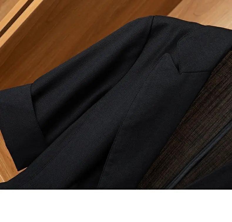 collar single button short sleeve women's jacket new fashion suit blazer short jackets coat - ARI