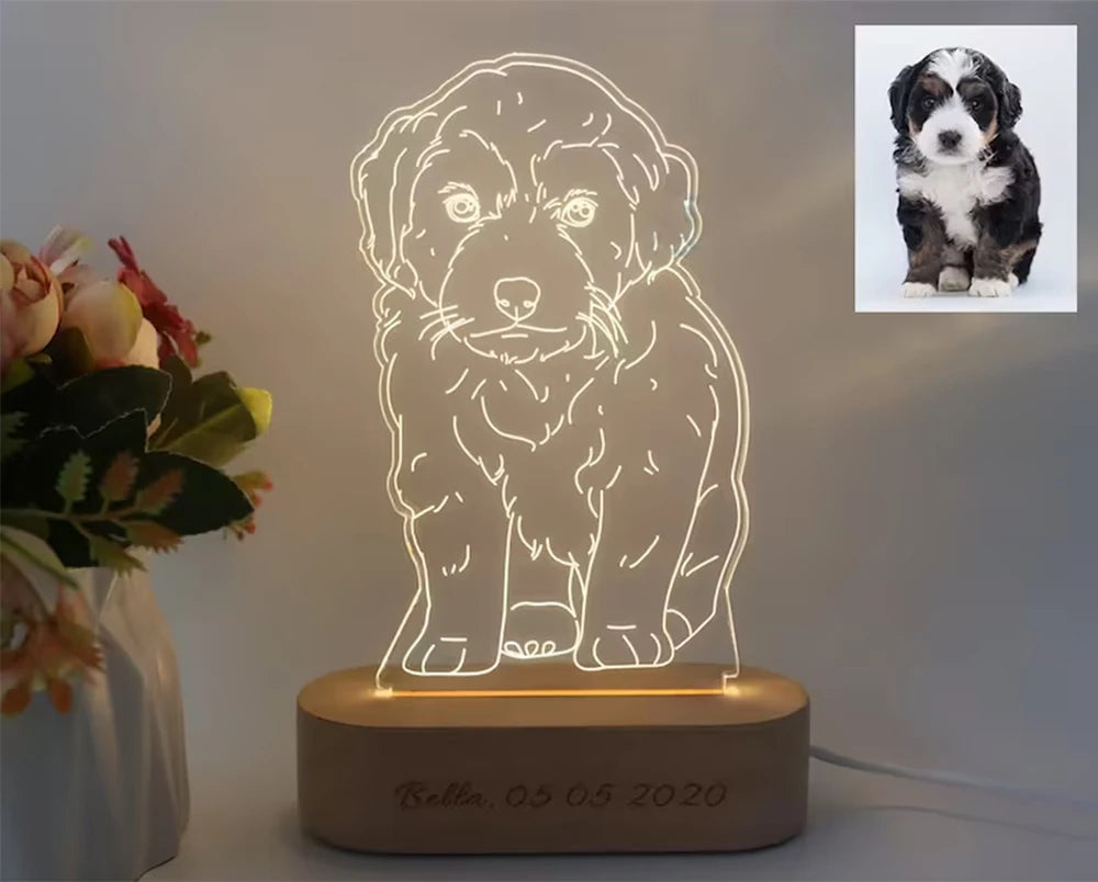 Custom led your photo light romantic 3d night lamp with text for special occasions