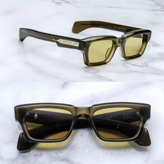 JMM ASHCROFT thick acetate square style sunglasses