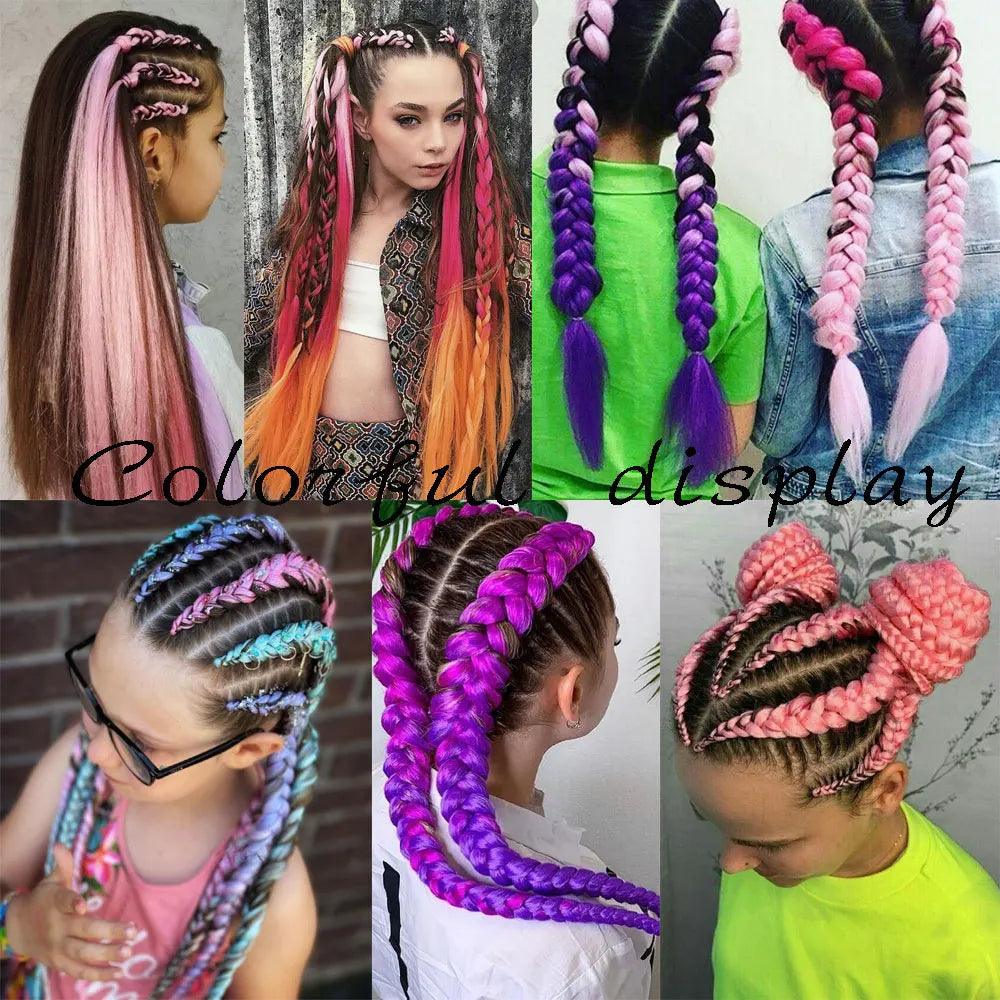 24 inch braids extensions braiding hair color hair for children braid - ARI