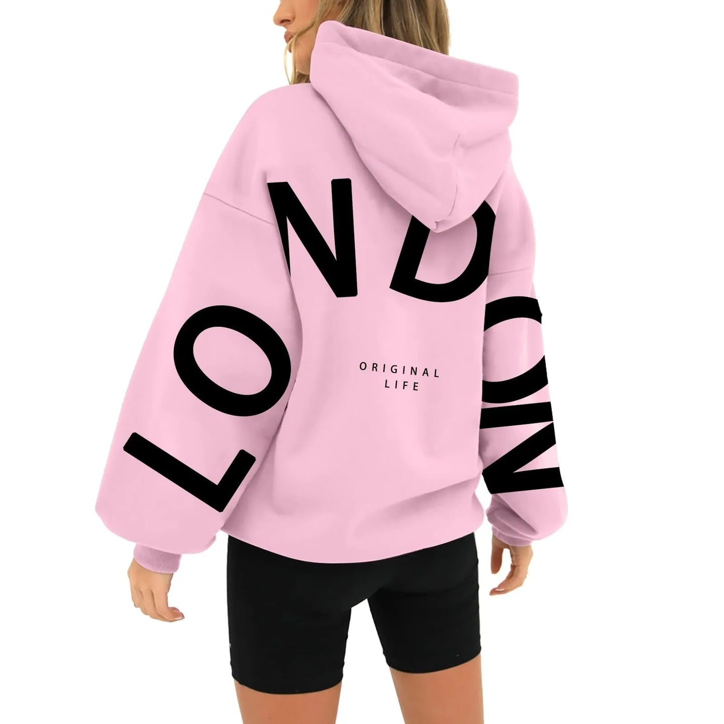 Women outfit sweatsuit letter long sleeved casual hoodie