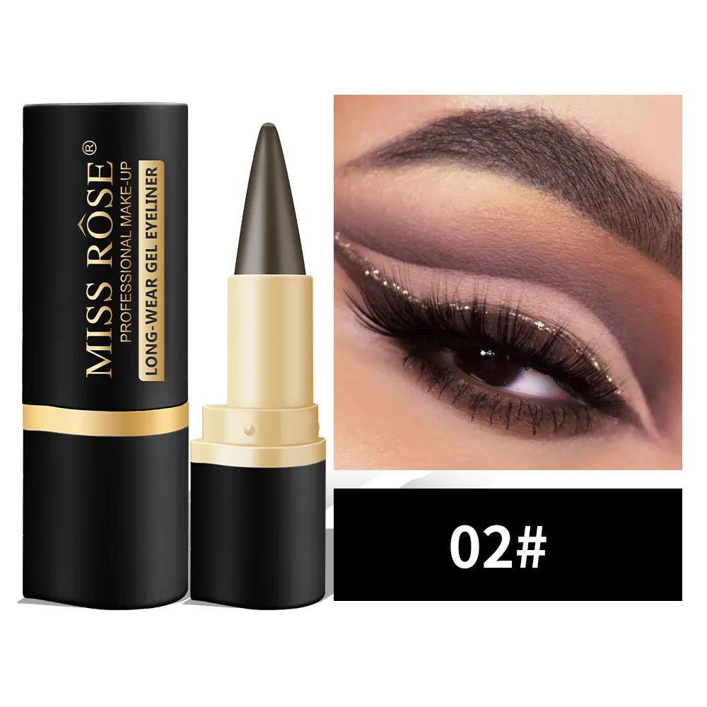 Miss Rose black Kajal long-lasting waterproof gel eye shadow eyeliner pencil - ARI