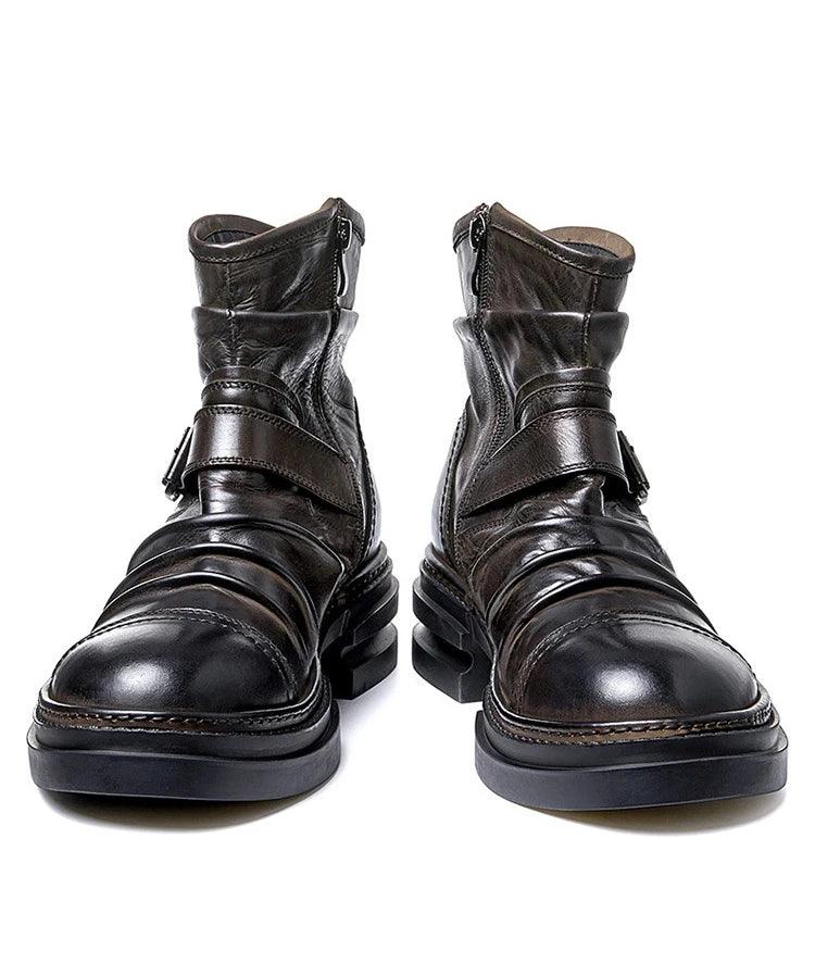Mens British Style Boots Luxury Genuine Leather Designer Fashion classic Handmade - ARI