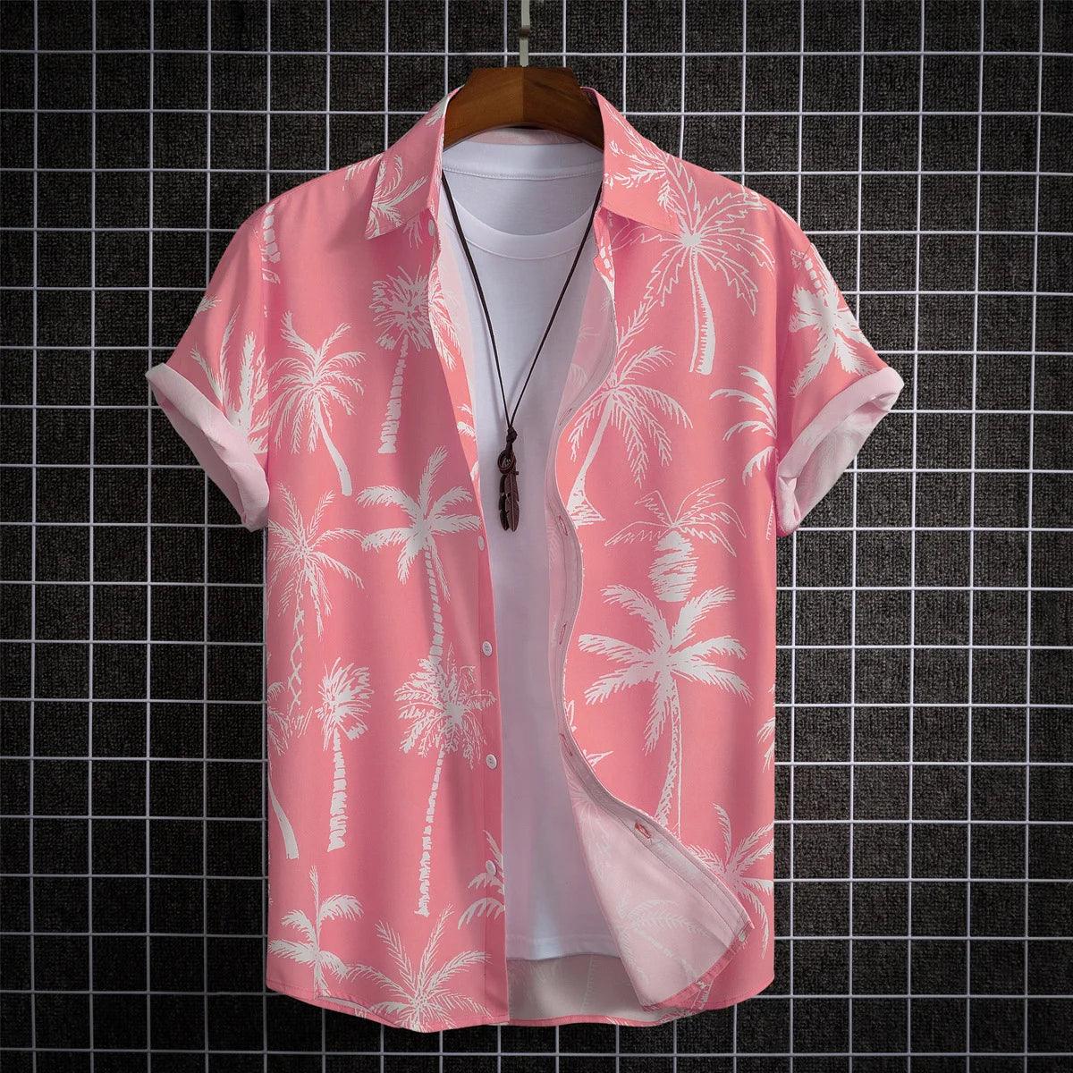 Hawaiian top men's clothing street party men's shirt breathable - ARI