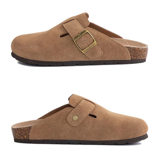 Kidmi soft leather adjustable buckle slipper