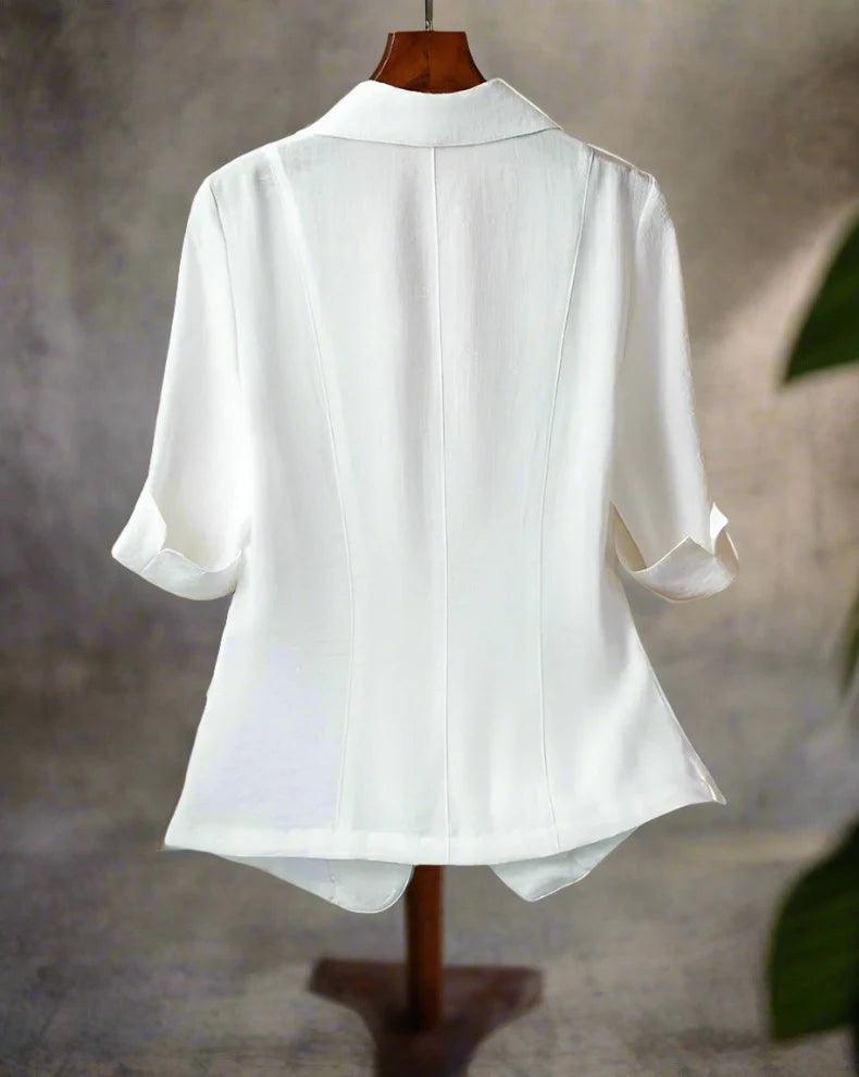 collar single button short sleeve women's jacket new fashion suit blazer short jackets coat - ARI