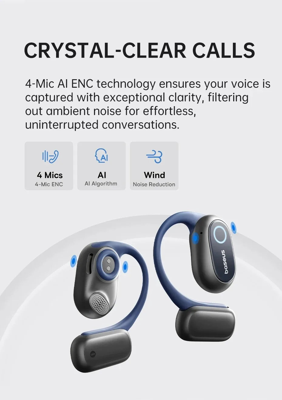 Earphones wireless bluetooth headphones call noise reduction earbuds headset