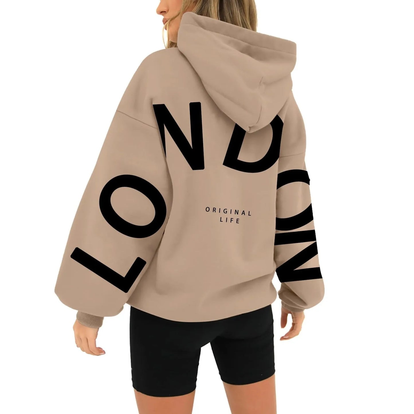 Women outfit sweatsuit letter long sleeved casual hoodie