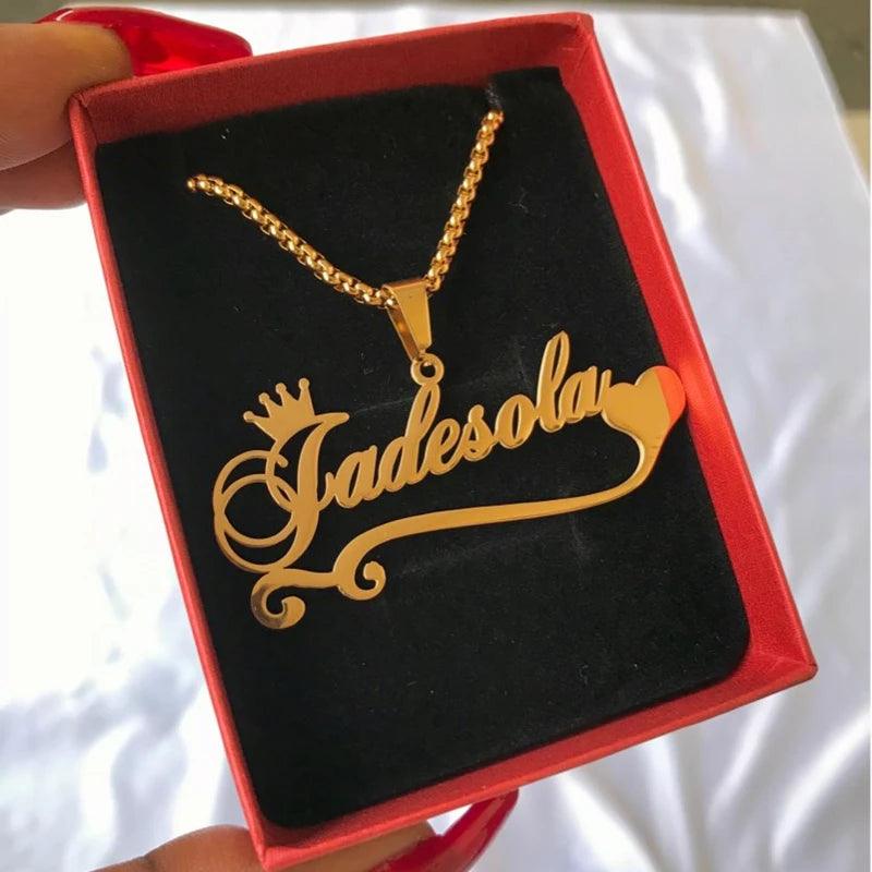 thick bead chain custom name necklace personalized for women men party gifts - ARI