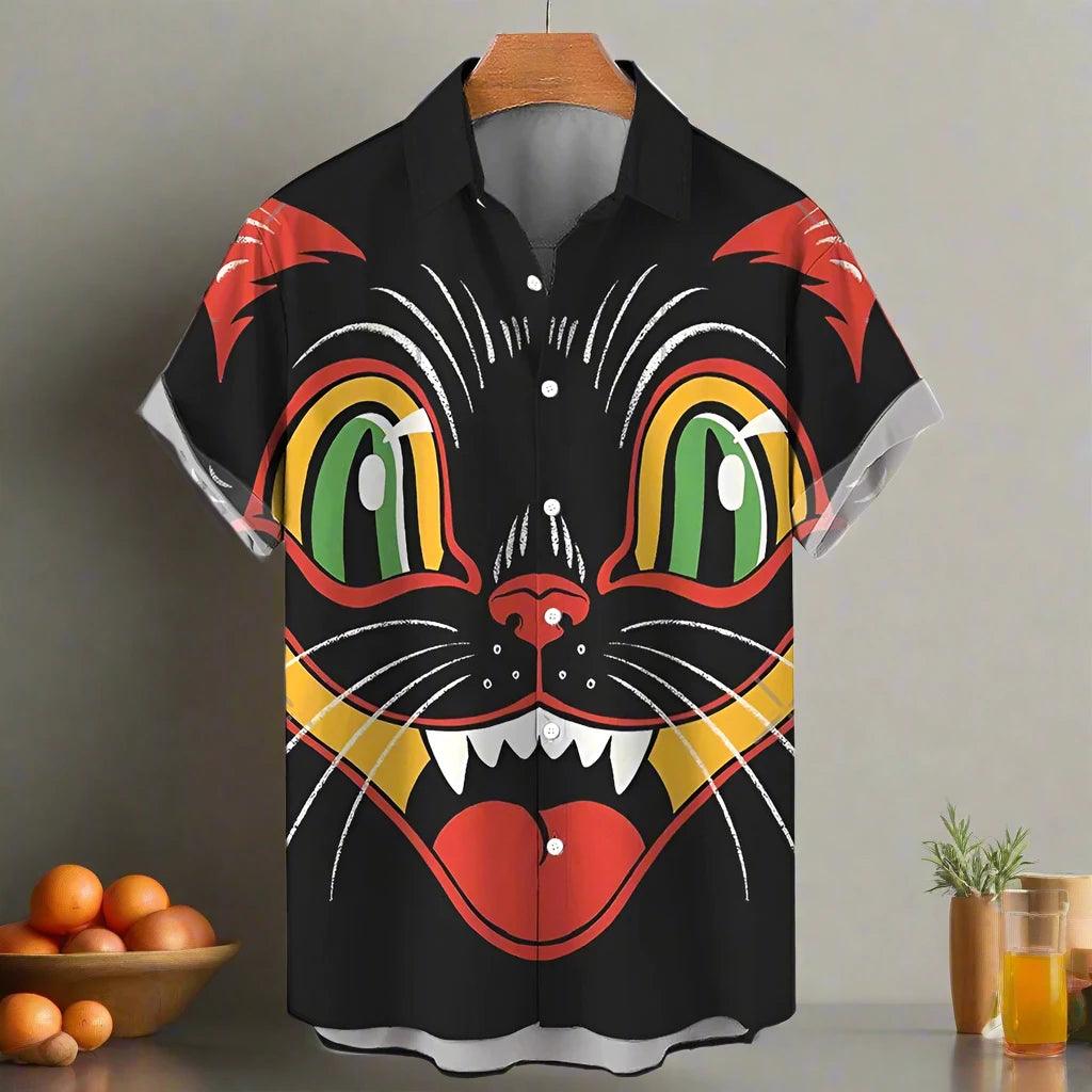 shirt designs of Cartoon animal cat print anime vintage clothing - ARI