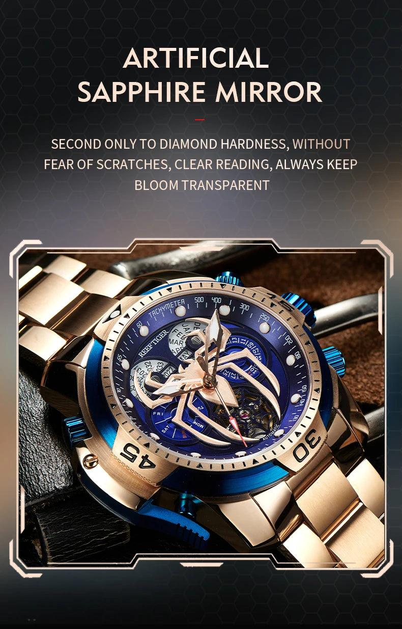 REEF TIGER design sport automatic watch spider dial - ARI