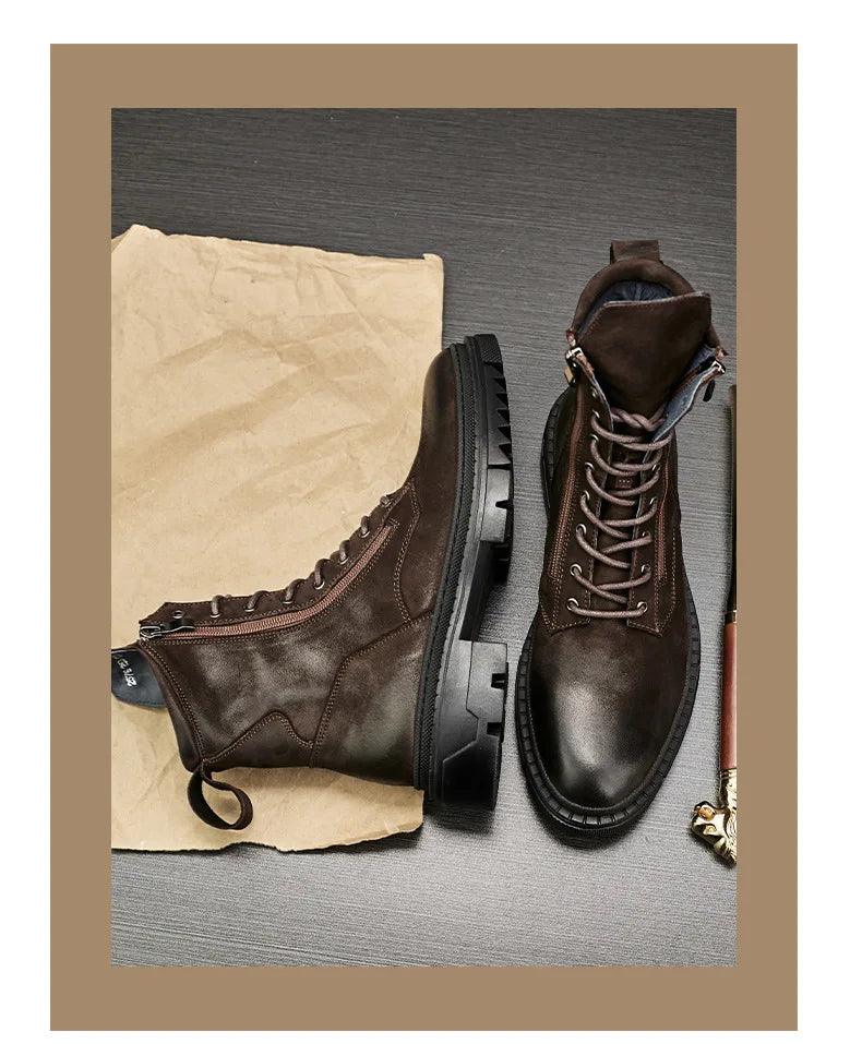 Italian boots made from luxury genuine leather. Designer fashion, handmade. - ARI