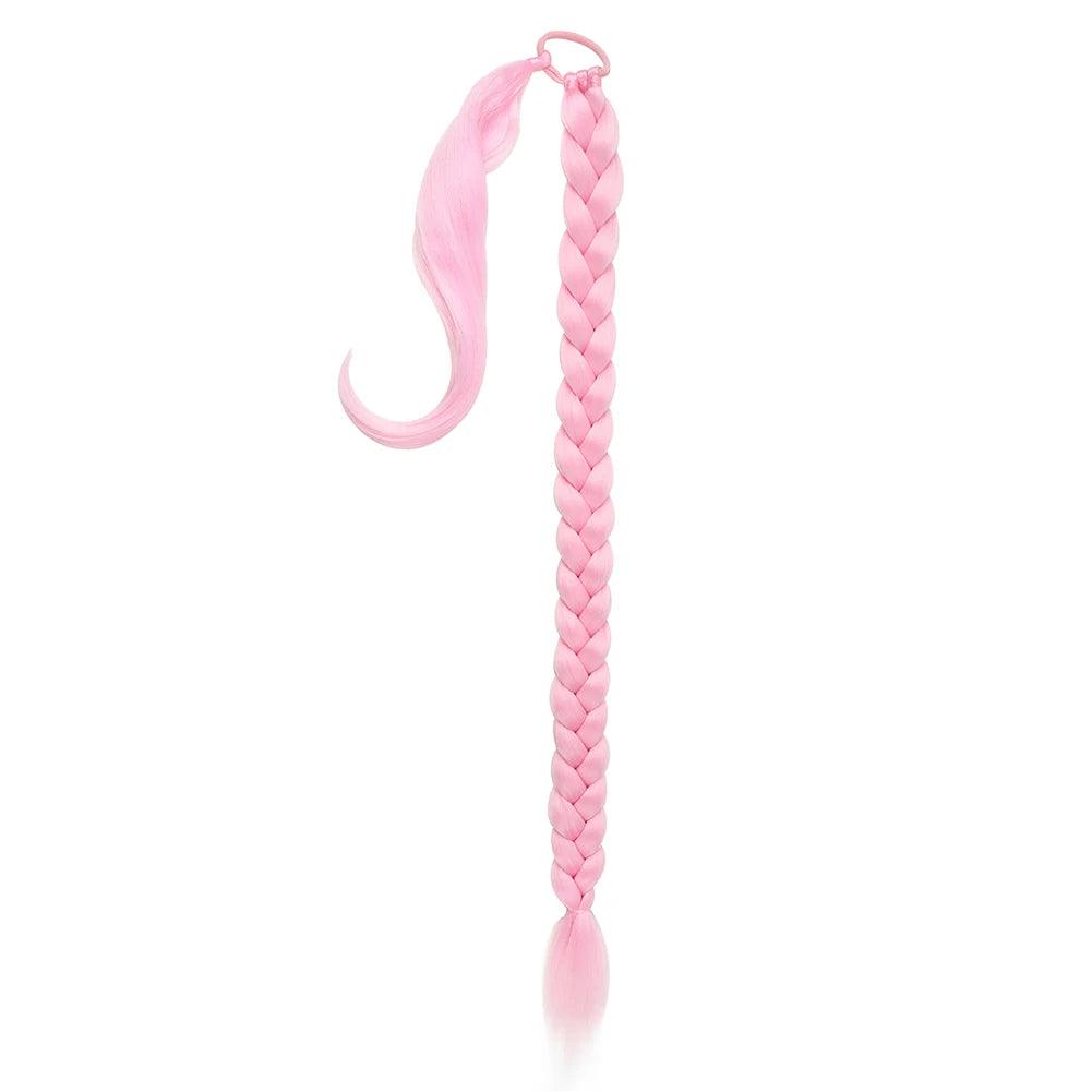 Long Braided Ponytail Extension with Elastic Tie Long Straight - ARI