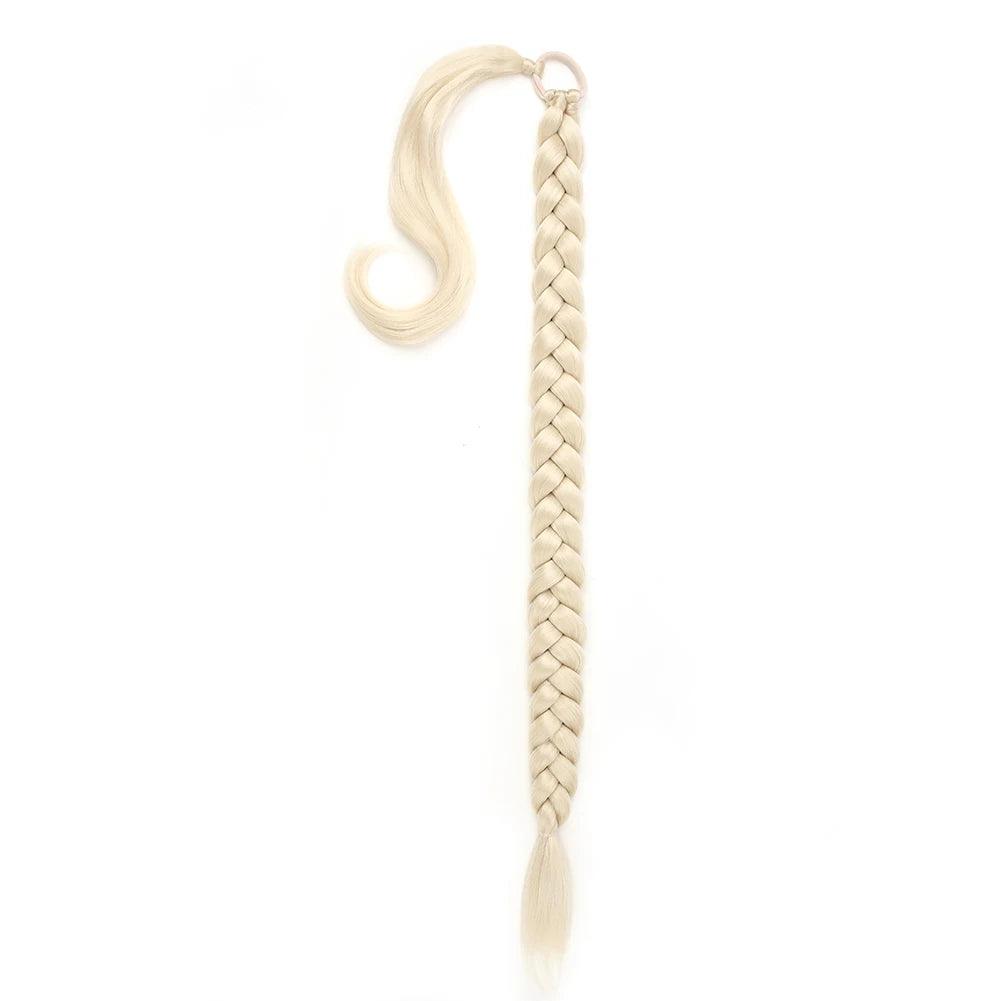 Long Braided Ponytail Extension with Elastic Tie Long Straight - ARI