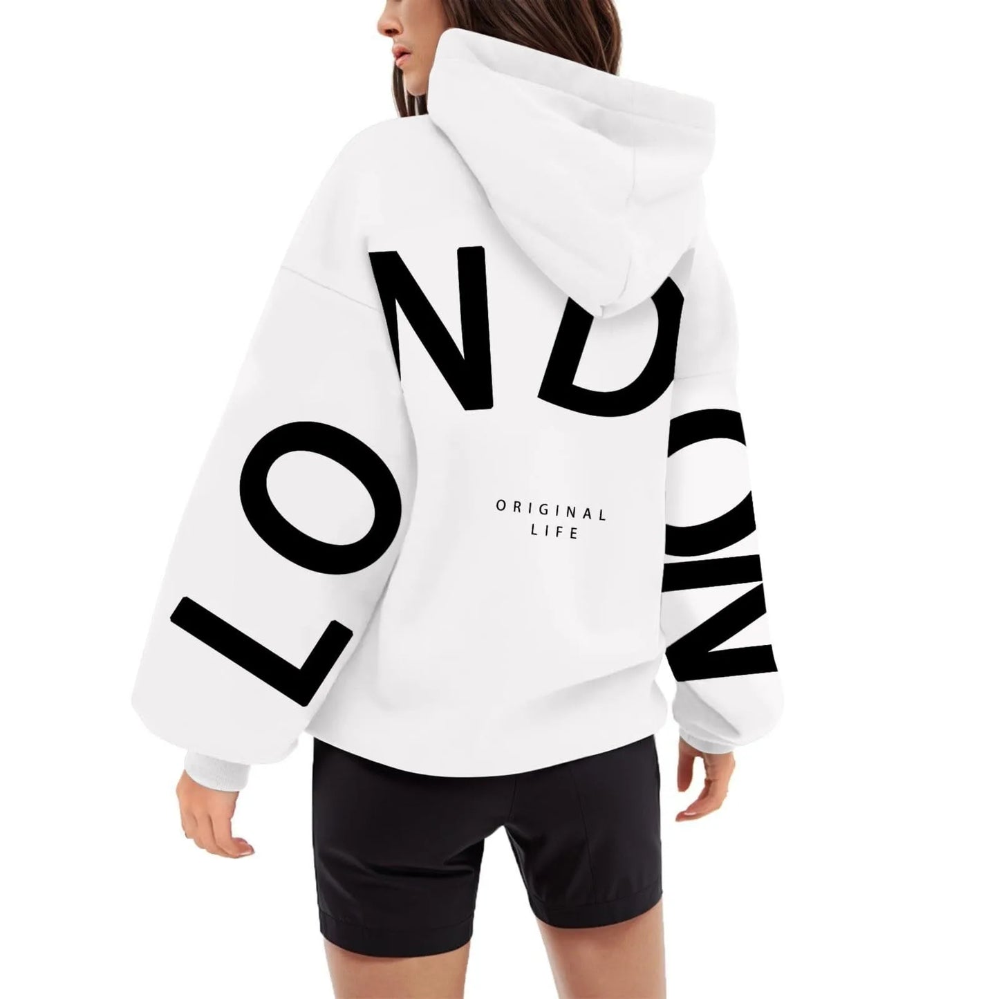 Women outfit sweatsuit letter long sleeved casual hoodie