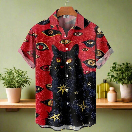 shirt designs of Cartoon animal cat print anime vintage clothing - ARI