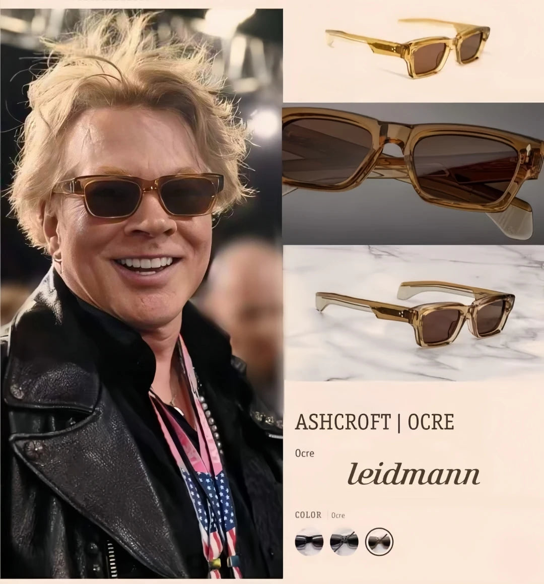 JMM ASHCROFT thick acetate square style sunglasses