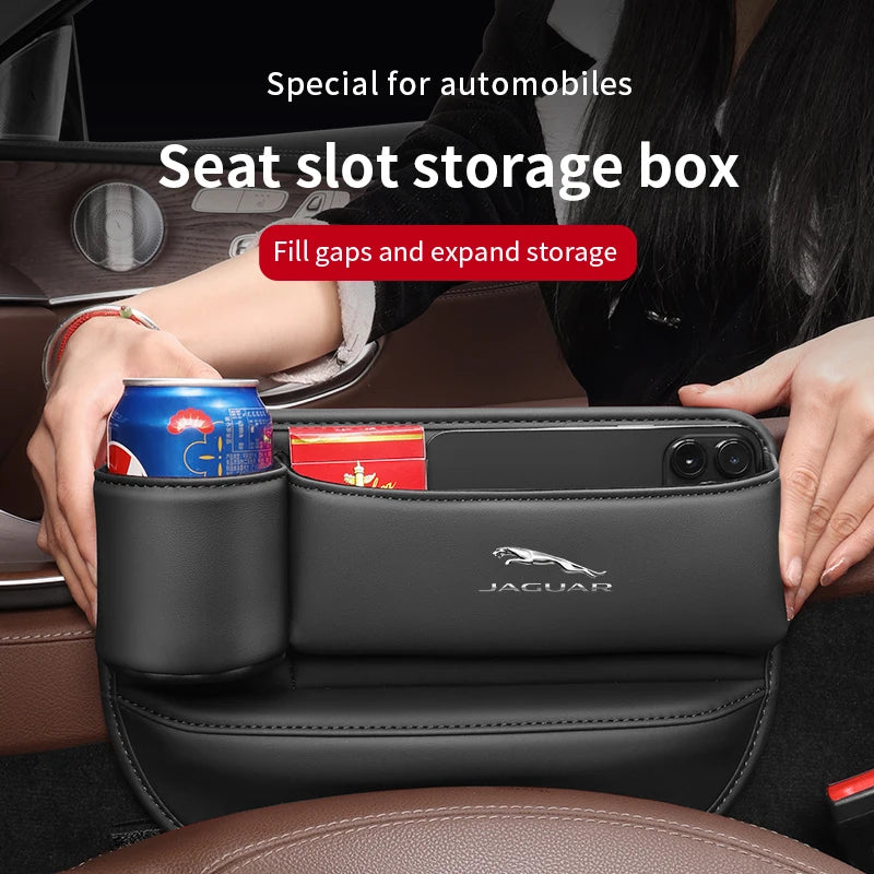 Leather car seat gap multifunction storage box cup holder