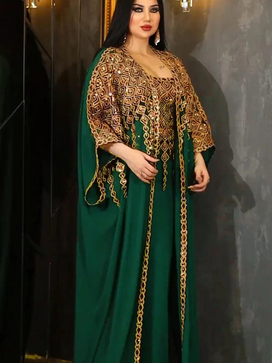 Muslim girls two-piece dress traditional festival dress - ARI