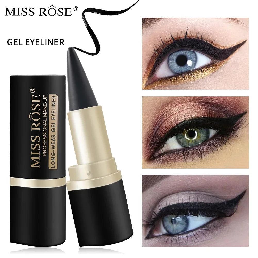Miss Rose black Kajal long-lasting waterproof gel eye shadow eyeliner pencil - ARI