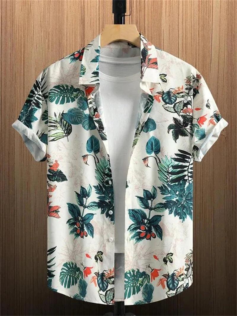 Hawaiian top men's clothing street party men's shirt breathable - ARI