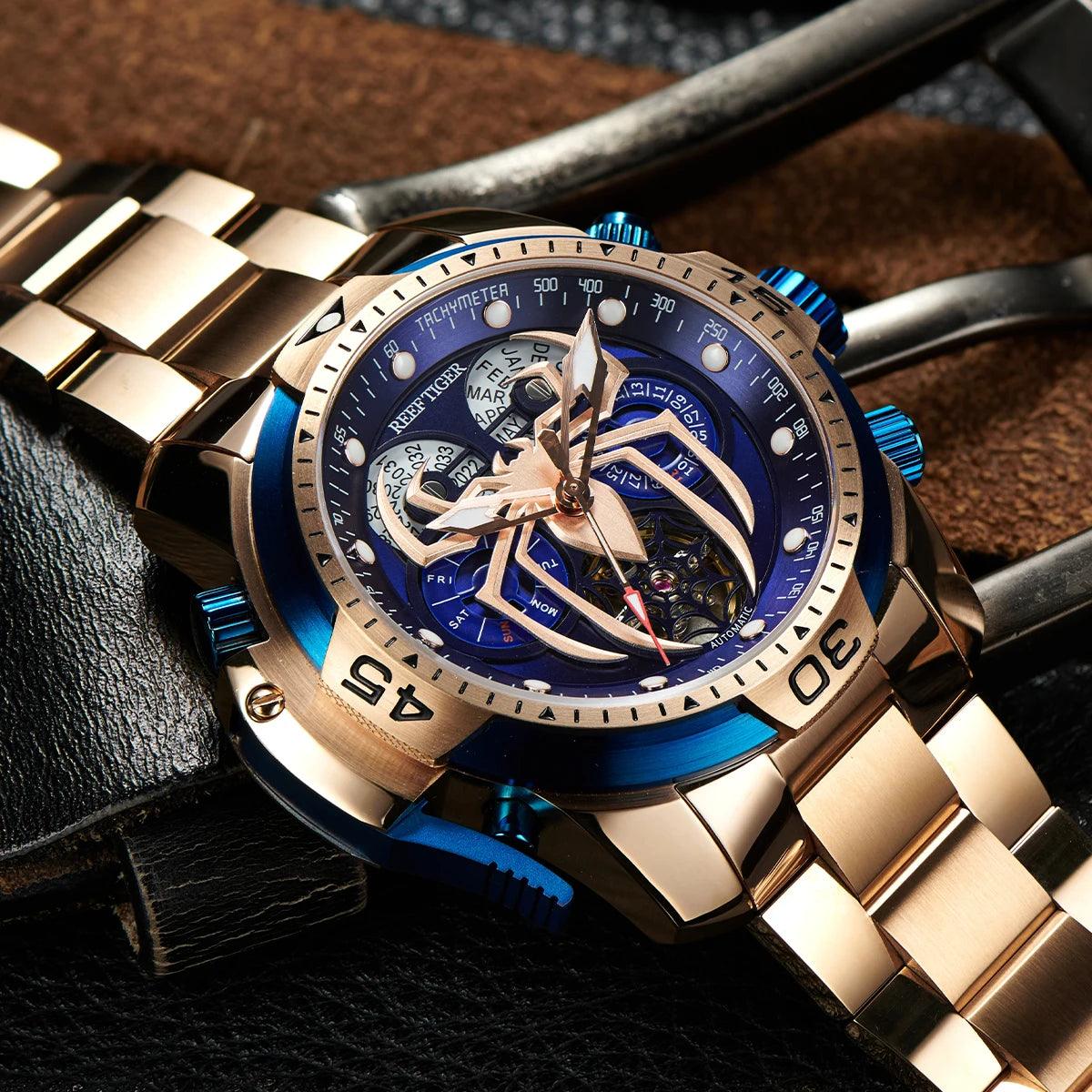 REEF TIGER design sport automatic watch spider dial - ARI