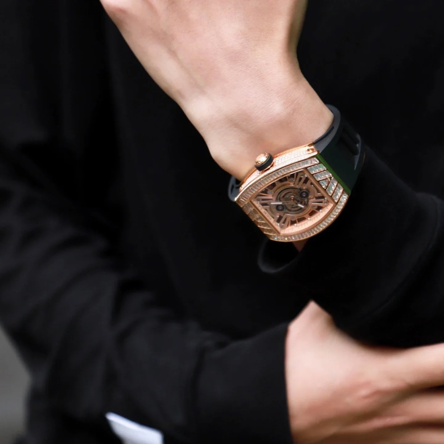 TIELBO sapphire luminous hands, crystal hollow design mechanical watch