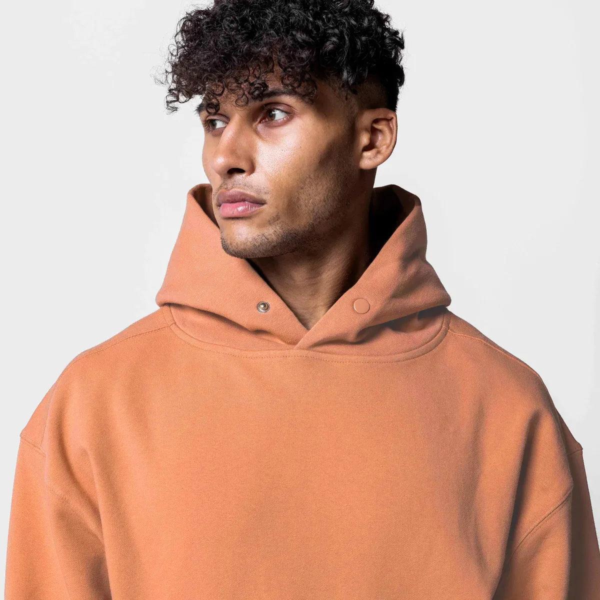 heavyweight cotton hoodie loose fitting amazing street style - ARI